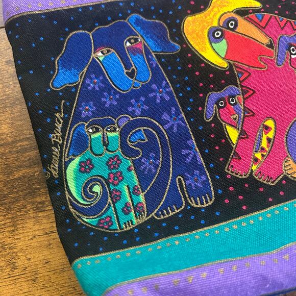 Vintage Laurel Burch Dogs Doggies Canine Family Small Tote Bag Purse NWT LB2073 - Picture 3 of 13